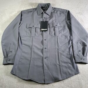 Blauer Shirt Mens Medium 15.5 34-35 Gray Polyester Super Shirt Uniform 8670 NEW